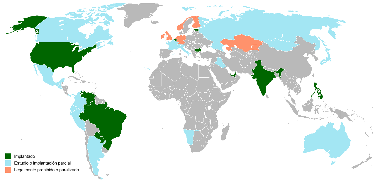 Situaci&oacute;n de los estados del mundo con nuevas tecnolog&iacute;as 
